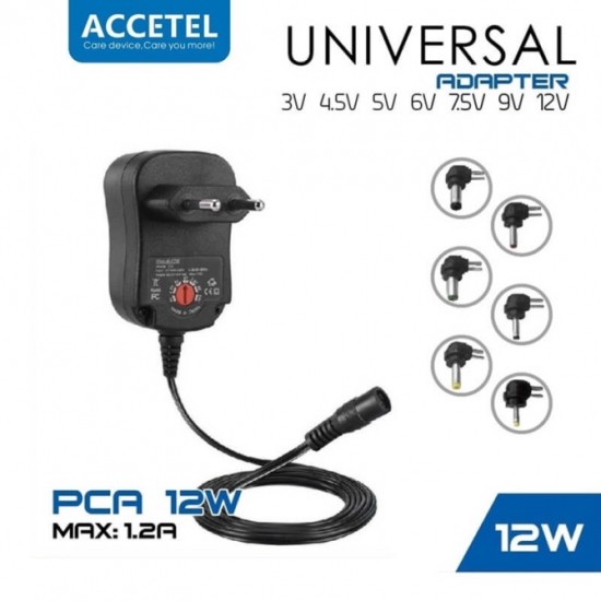 ACCETEL UNIVERSAL PCA-12W MUTI VOLTAGE AC/DC ADAPTER ACCETEL UNIVERSAL PCA-12W MUTI VOLTAGE AC/DC ADAPTER